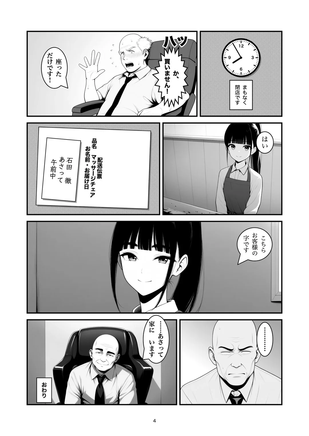 『座るだけです』4ページ目